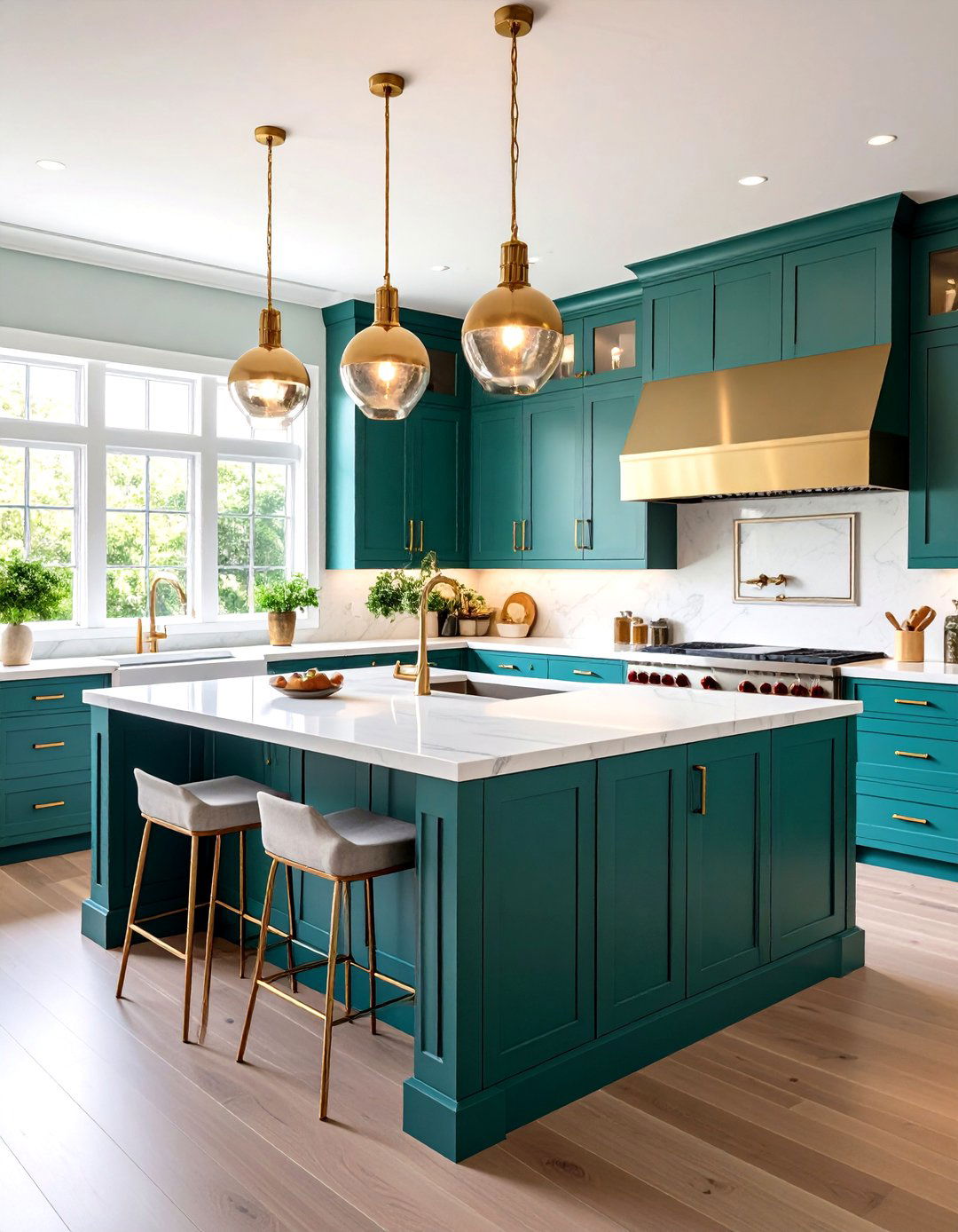A Bold Color Drenched Kitchen Island - 30 kitchen island decorating ideas