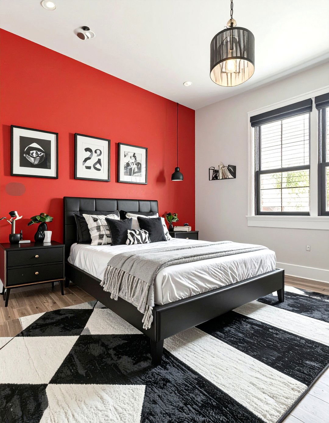 A Bold Red and Black Bedroom - 30 boys bedroom paint ideas