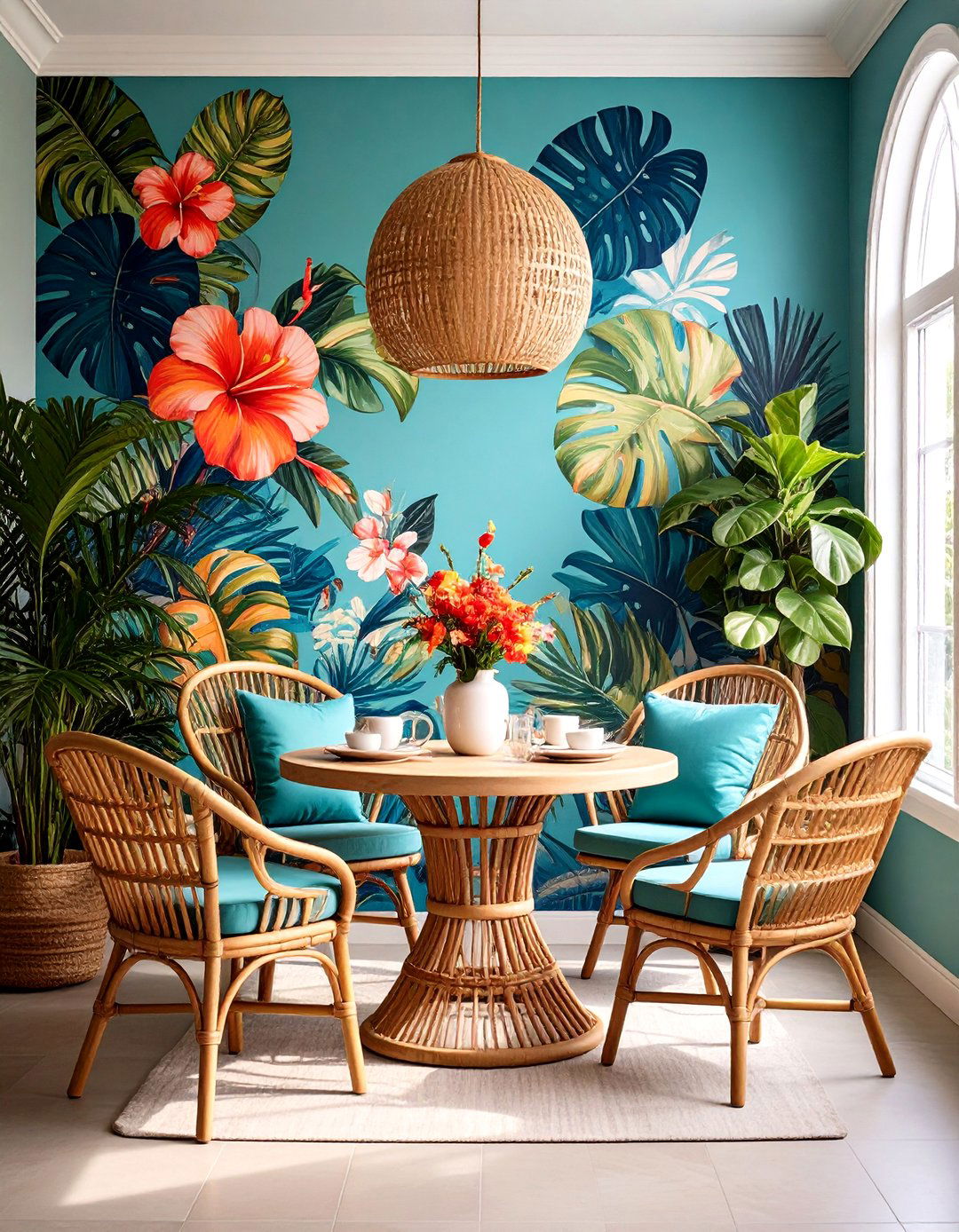 A Bold Tropical Leaf Wallpaper - 30 wall decor ideas