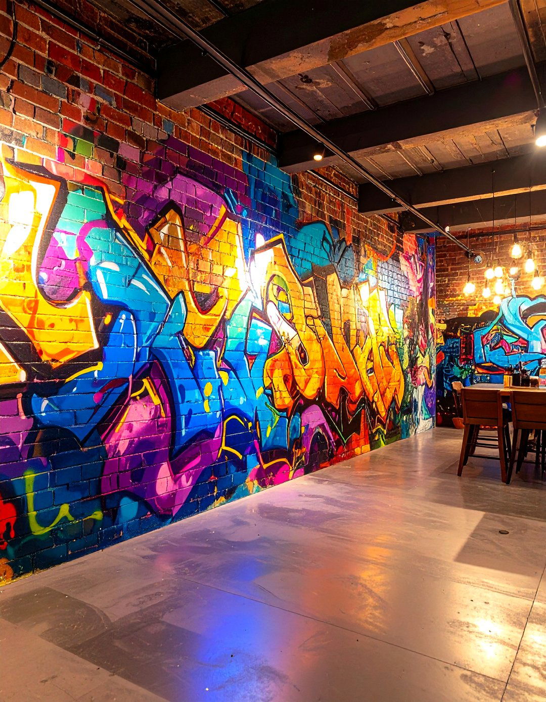 A Bold and Artistic Graffiti Mural - 30 wall decor ideas