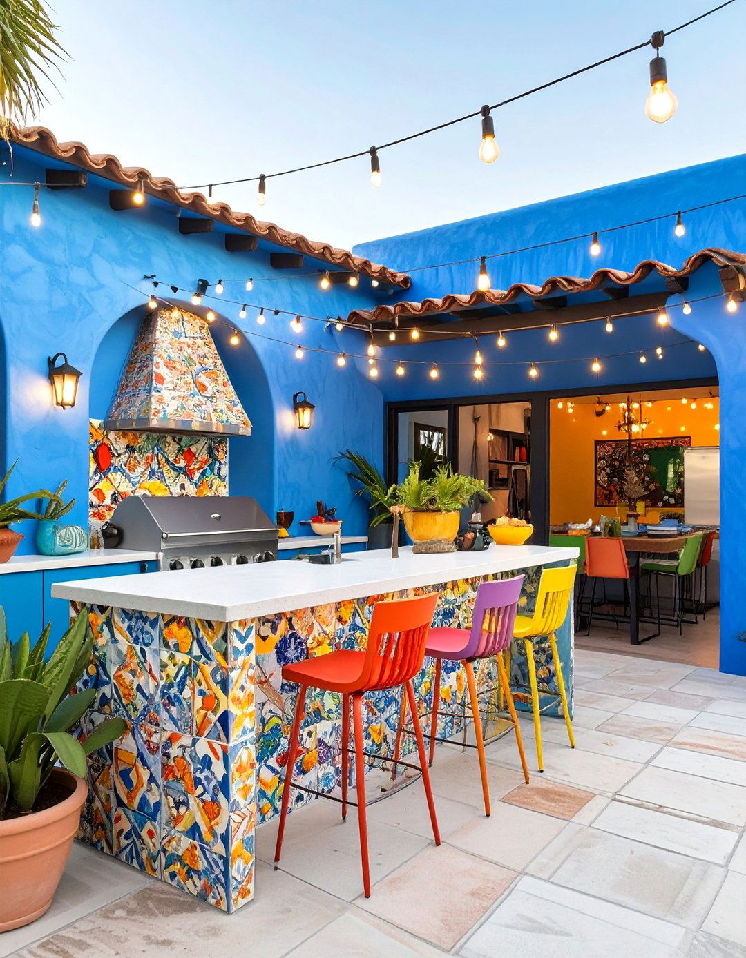 A Bold and Colorful Fiesta Outdoor Kitchen - 30 ai outdoor kitchen design ideas