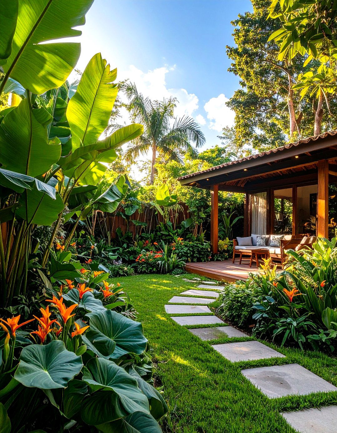 A Bold and Tropical Corner - 30 easy landscaping ideas