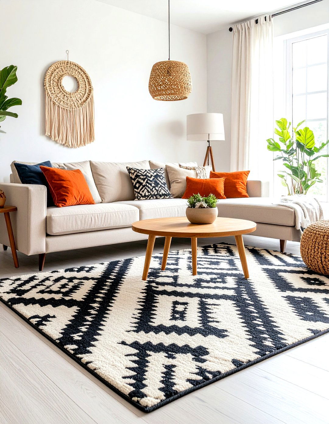 A Boldly Patterned Area Rug - 30 room decor inspo ideas