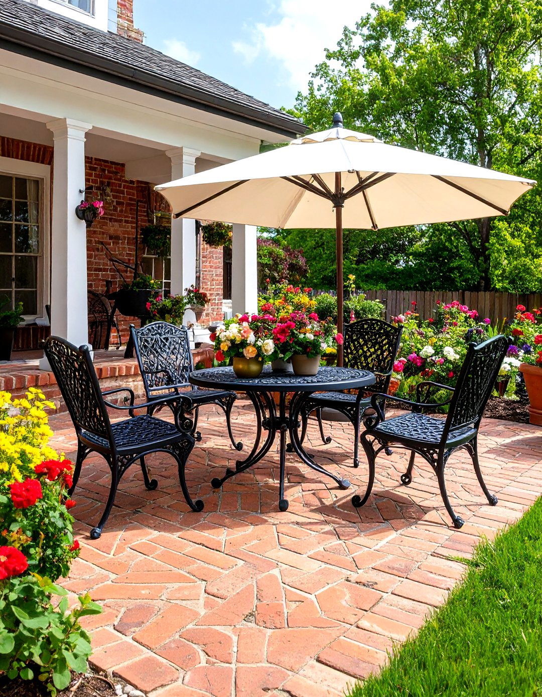 A Brick on Sand Patio Floor - 30 diy patio ideas on a budget