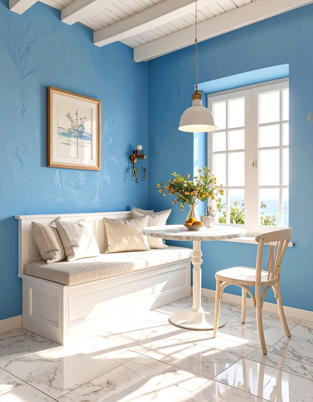A Bright Aegean Inspired Breakfast Nook - 30 mediterranean interior design ideas