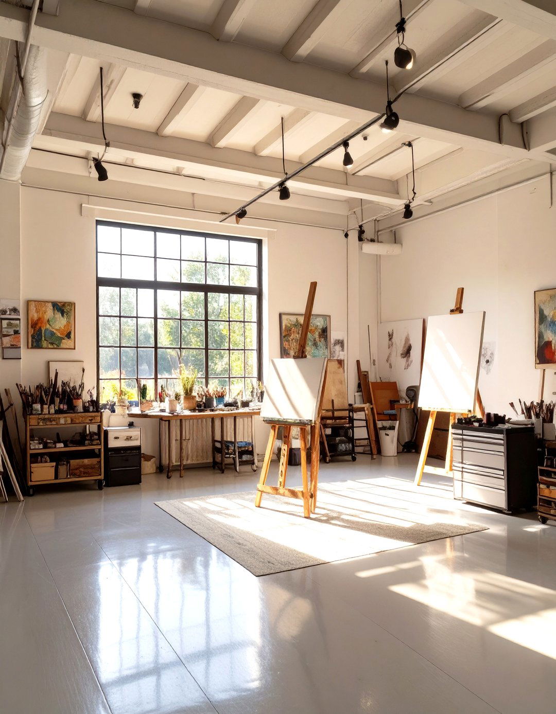 A Bright and Airy Art Studio - 30 cool garage makeover ideas
