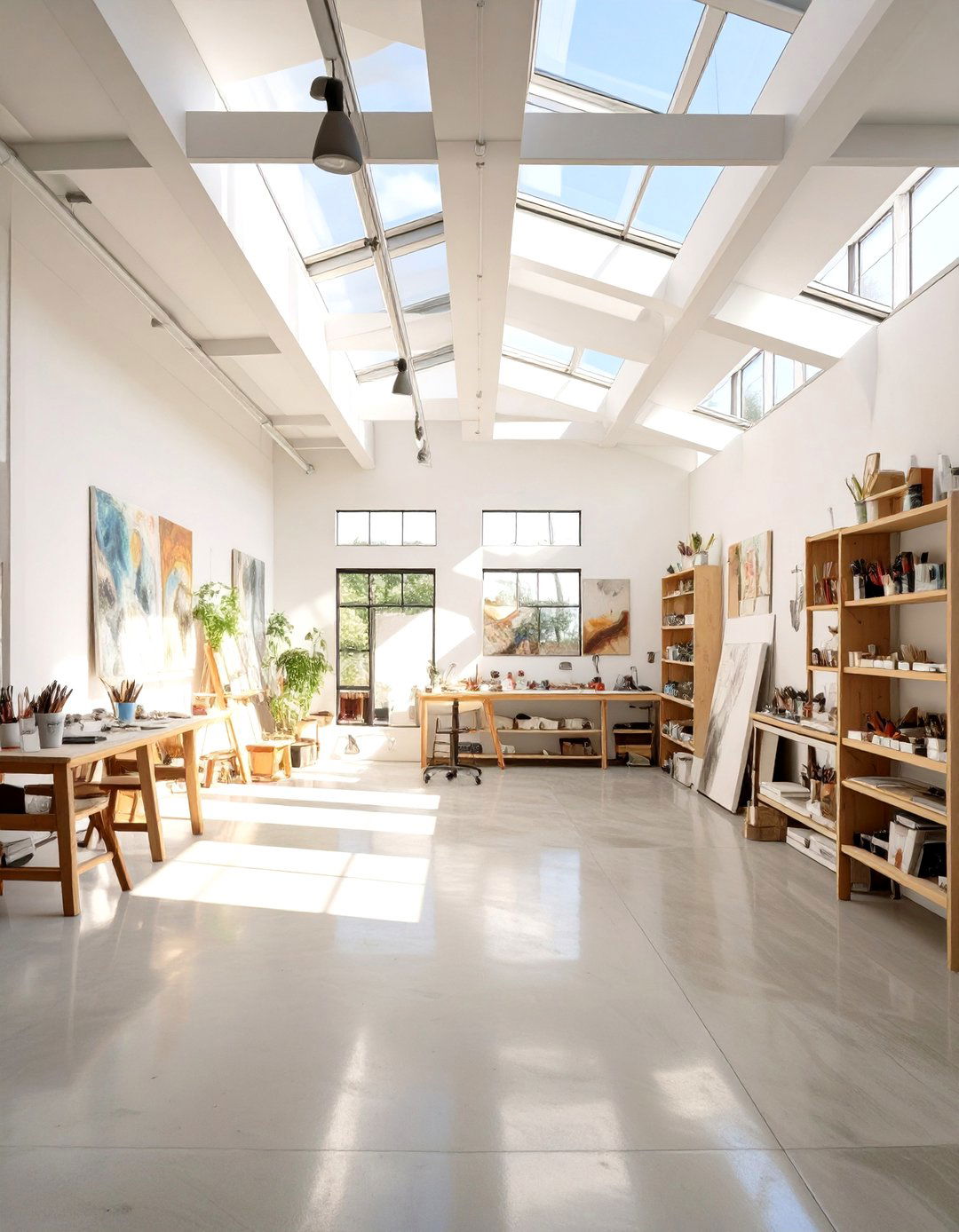 A Bright and Airy Art Studio - 30 garage addition ideas