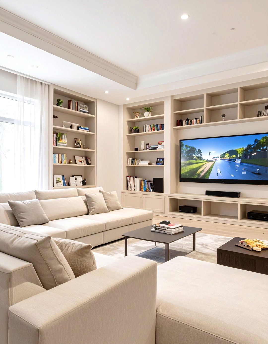 A Bright and Airy Family Media Room - 30 home theater room ideas