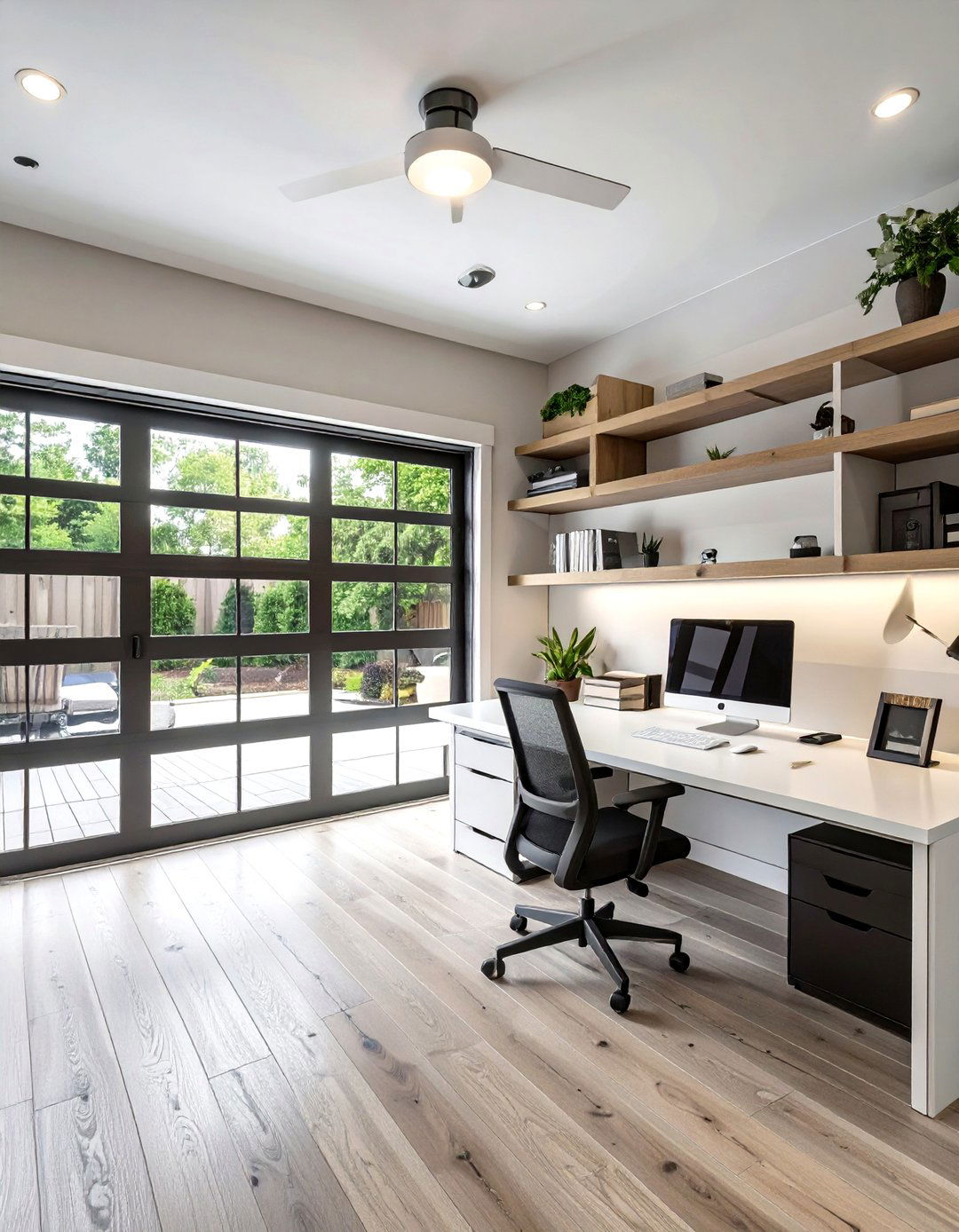 A Bright and Airy Home Office Garage - 30 garage renovation ideas