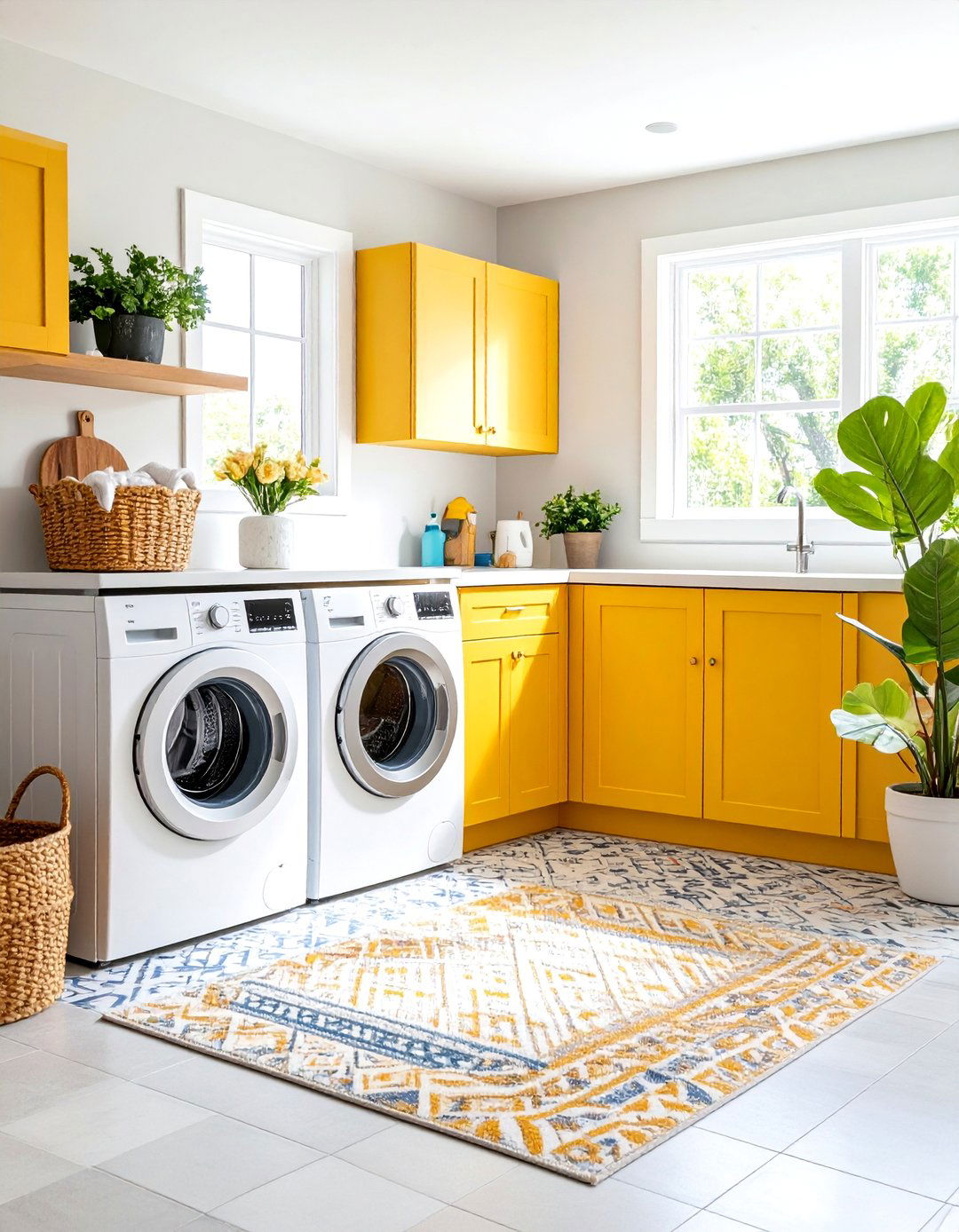 A Bright and Airy Laundry Room Combo - 30 ai basement remodel ideas