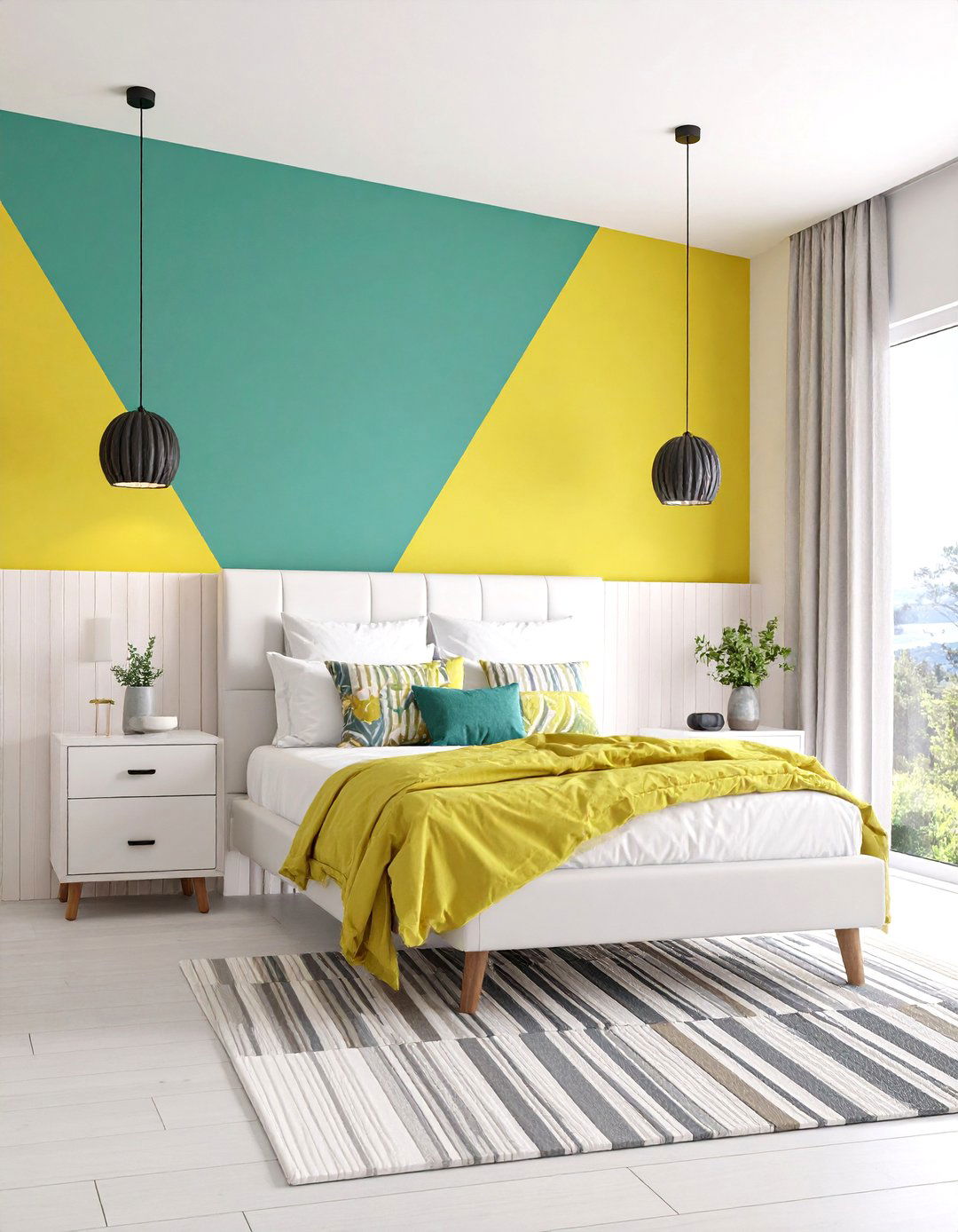 A Bright and Bold Geometric Bedroom - 30 10 year old bedroom ideas girl