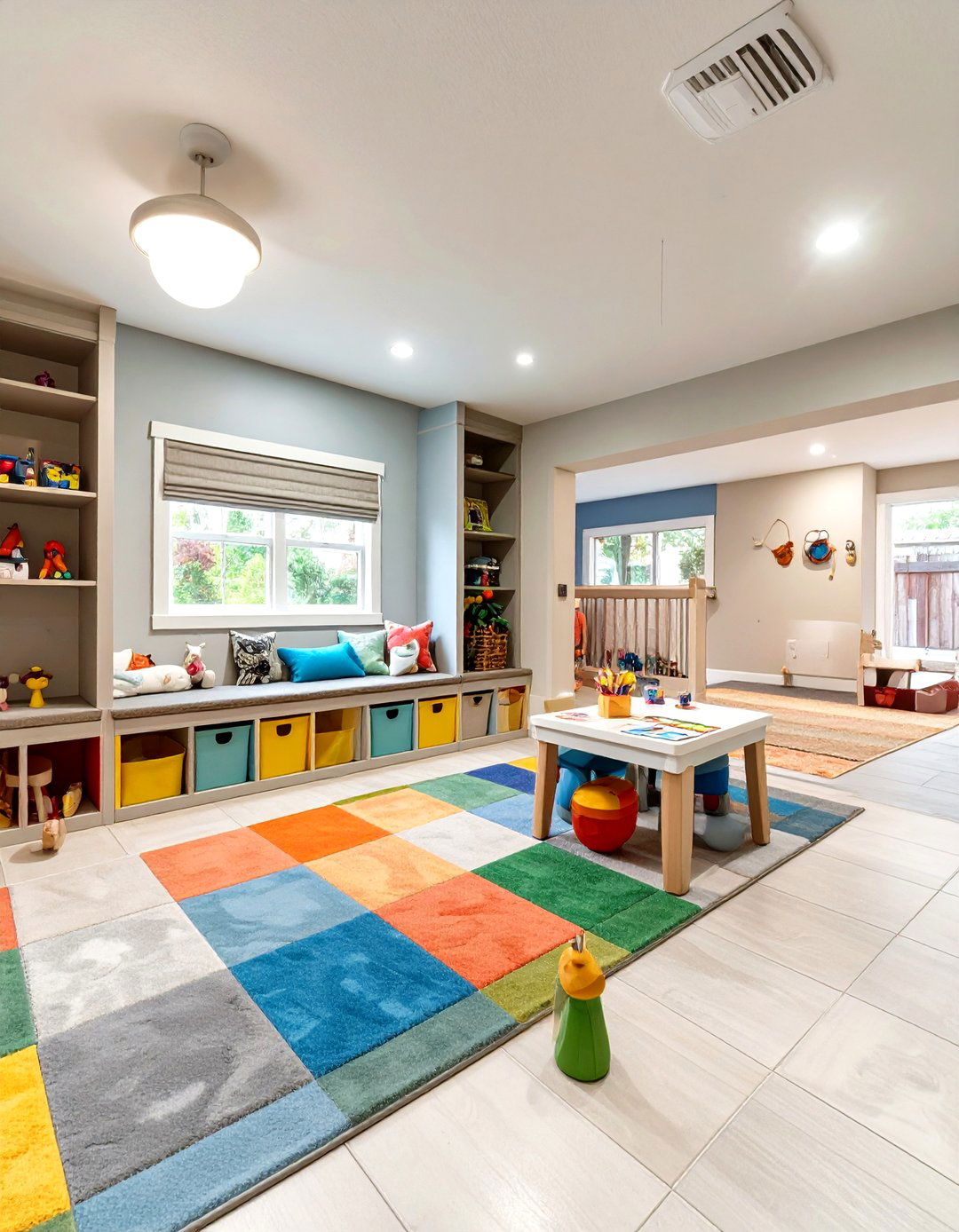 A Bright and Playful Kids Zone - 30 basement finishing ideas
