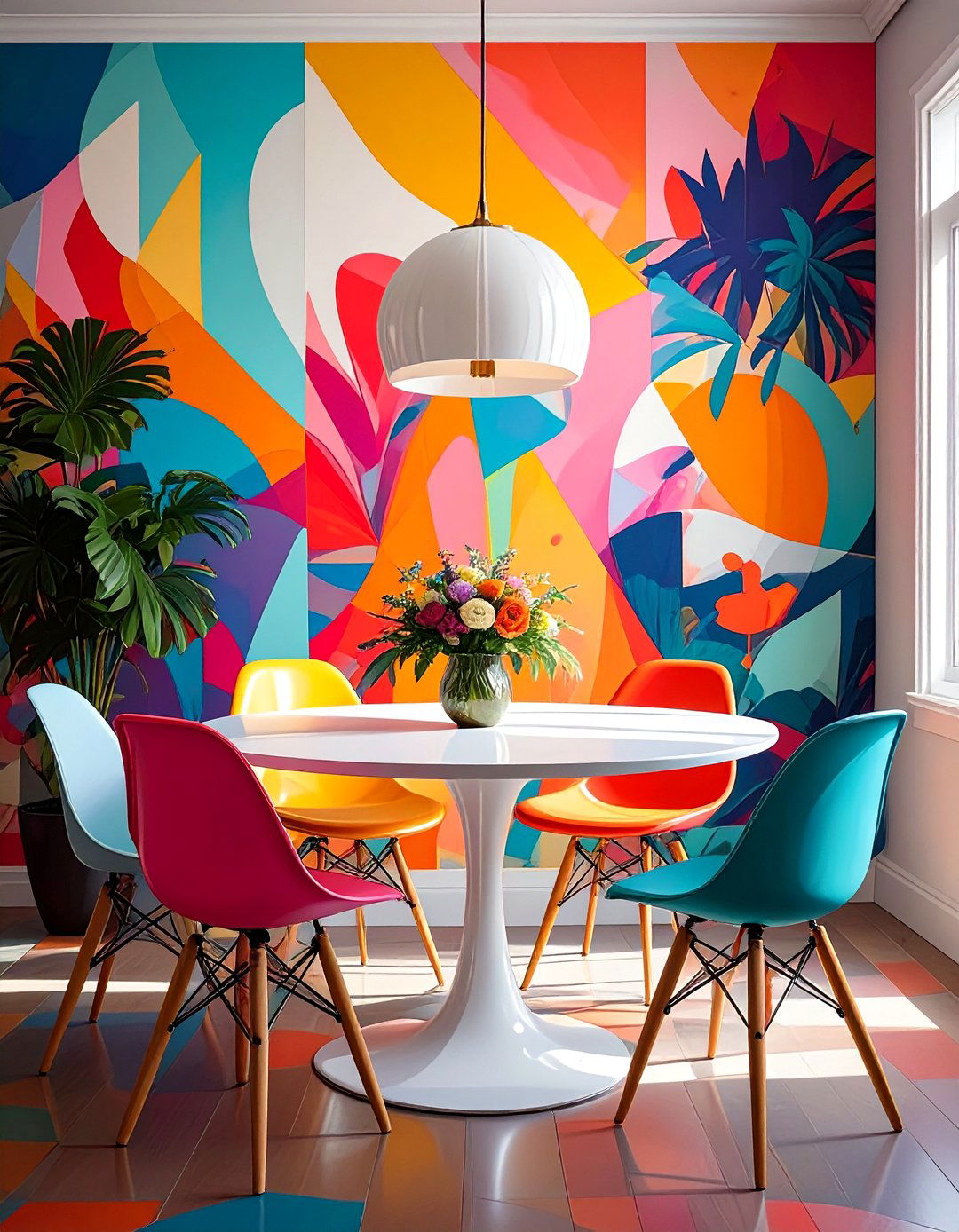 A Bright and Playful Pop Art Dining Room - 30 apartment dining room ideas