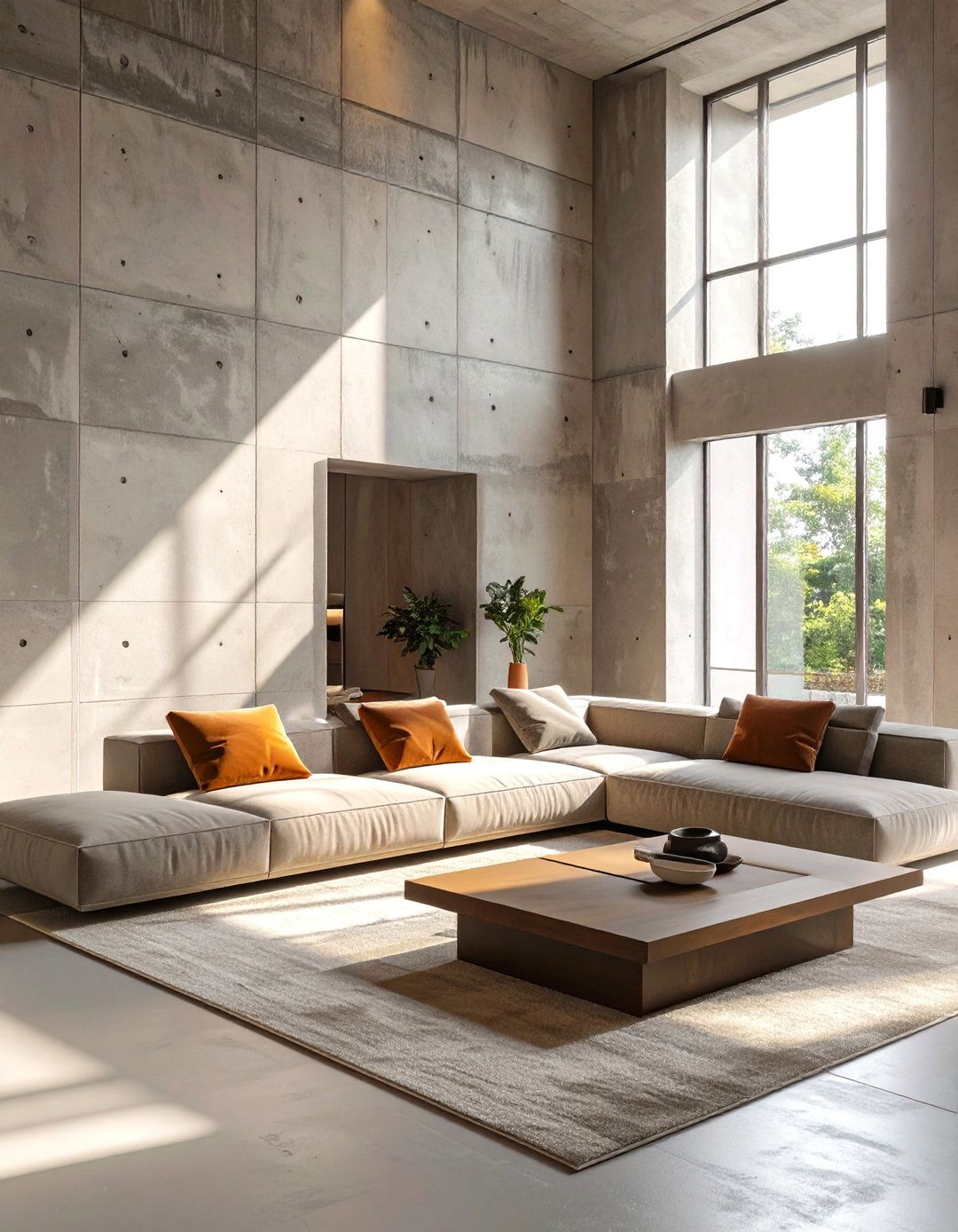A Brutalist Living Space Interior Sketch - 30 interior design sketches ideas