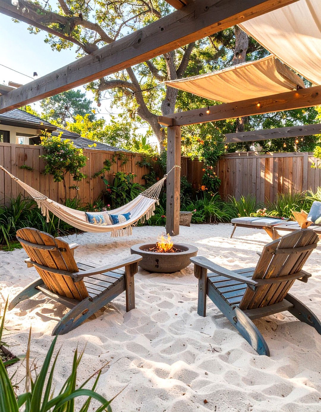 A Budget Beach Themed Sand Yard - 30 budget backyard ideas no grass