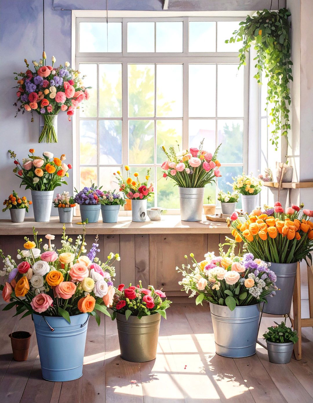 A Build a Bouquet Flower Bar - 30 small baby shower ideas