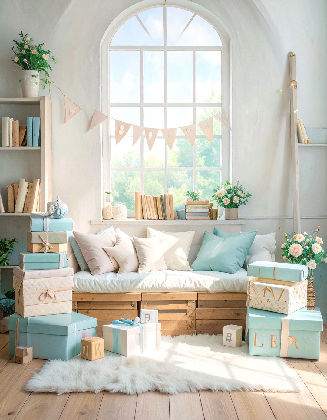 A Build a Library Baby Shower - 30 neutral baby shower ideas
