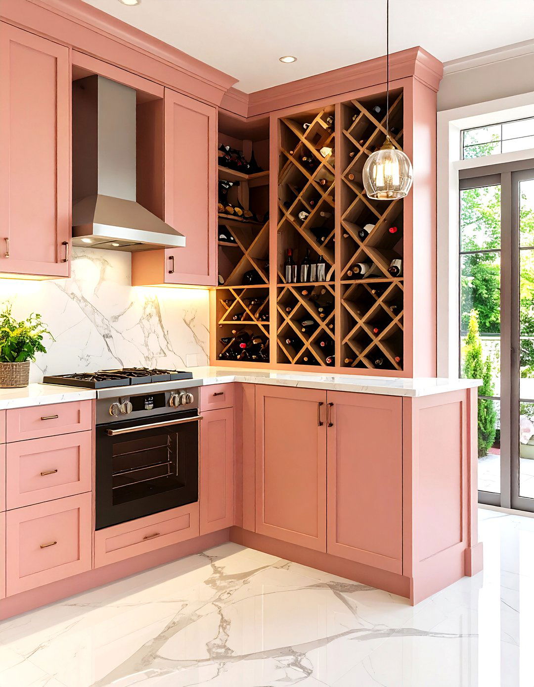 A Built In Wine Rack Kitchen Corner