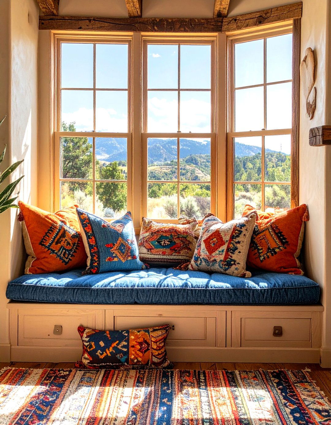 A Built in Window Seat with Storage - 30 western living room ideas