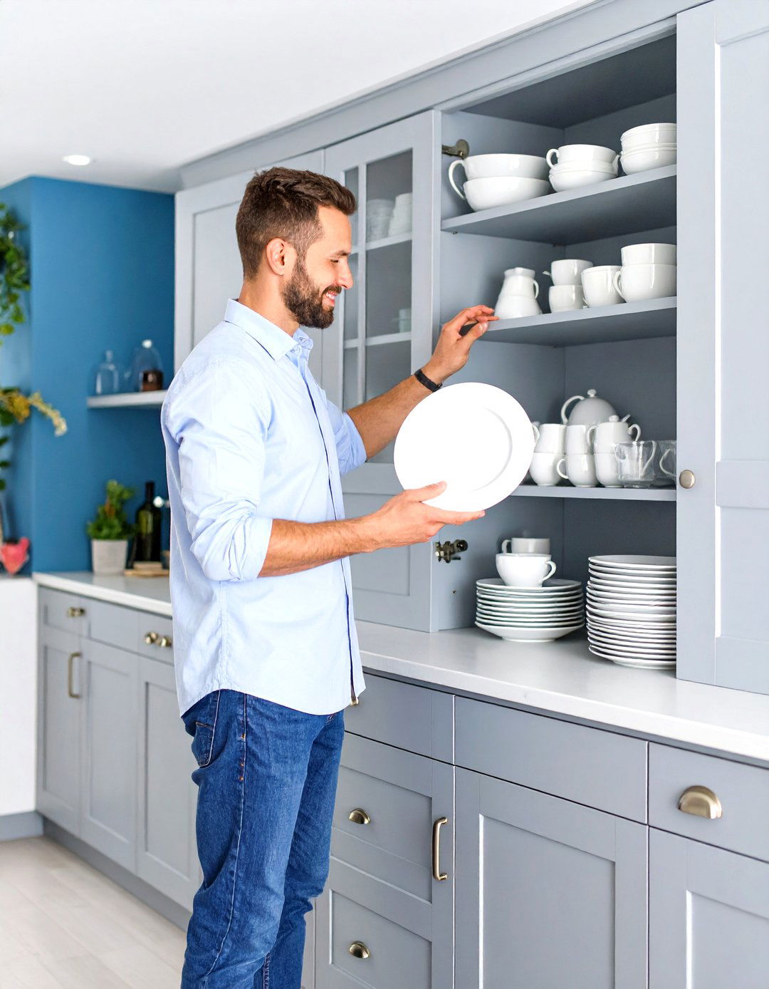 A Butlers Pantry with Glass Cabinetry - 30 quiet luxury interior design ideas