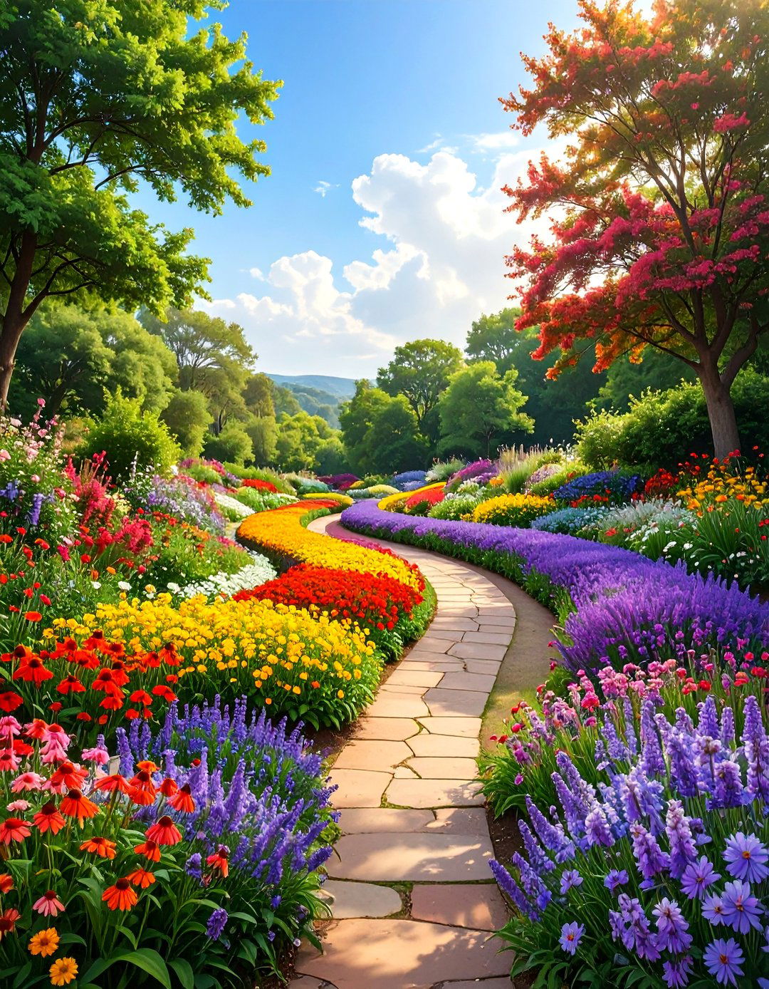 A Butterfly Garden in a Rainbow Layout - 30 butterfly garden ideas