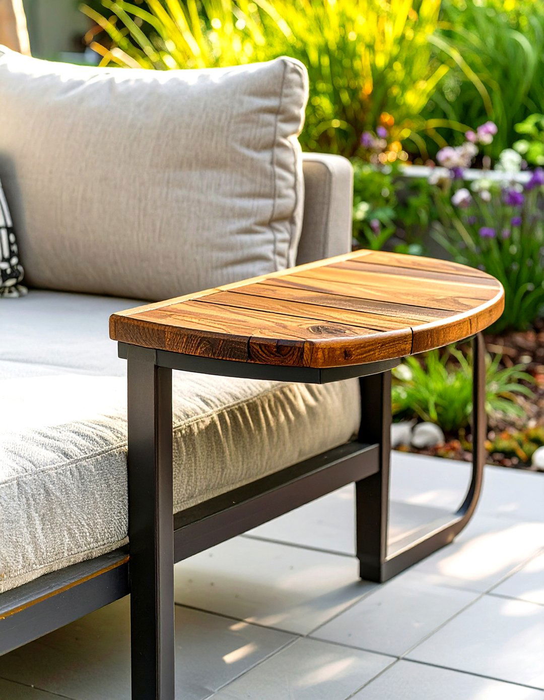 A C Shaped Side Table - 30 small patio furniture ideas