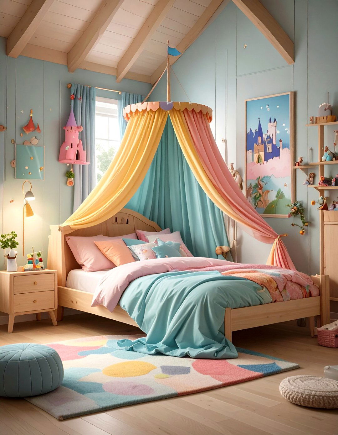 A Cabin Bed with a Play Curtain - 30 small kids bedroom ideas