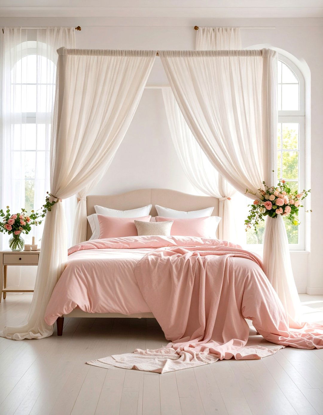 A Canopy Bed with Sheer Drapes - 30 romantic bedroom ideas