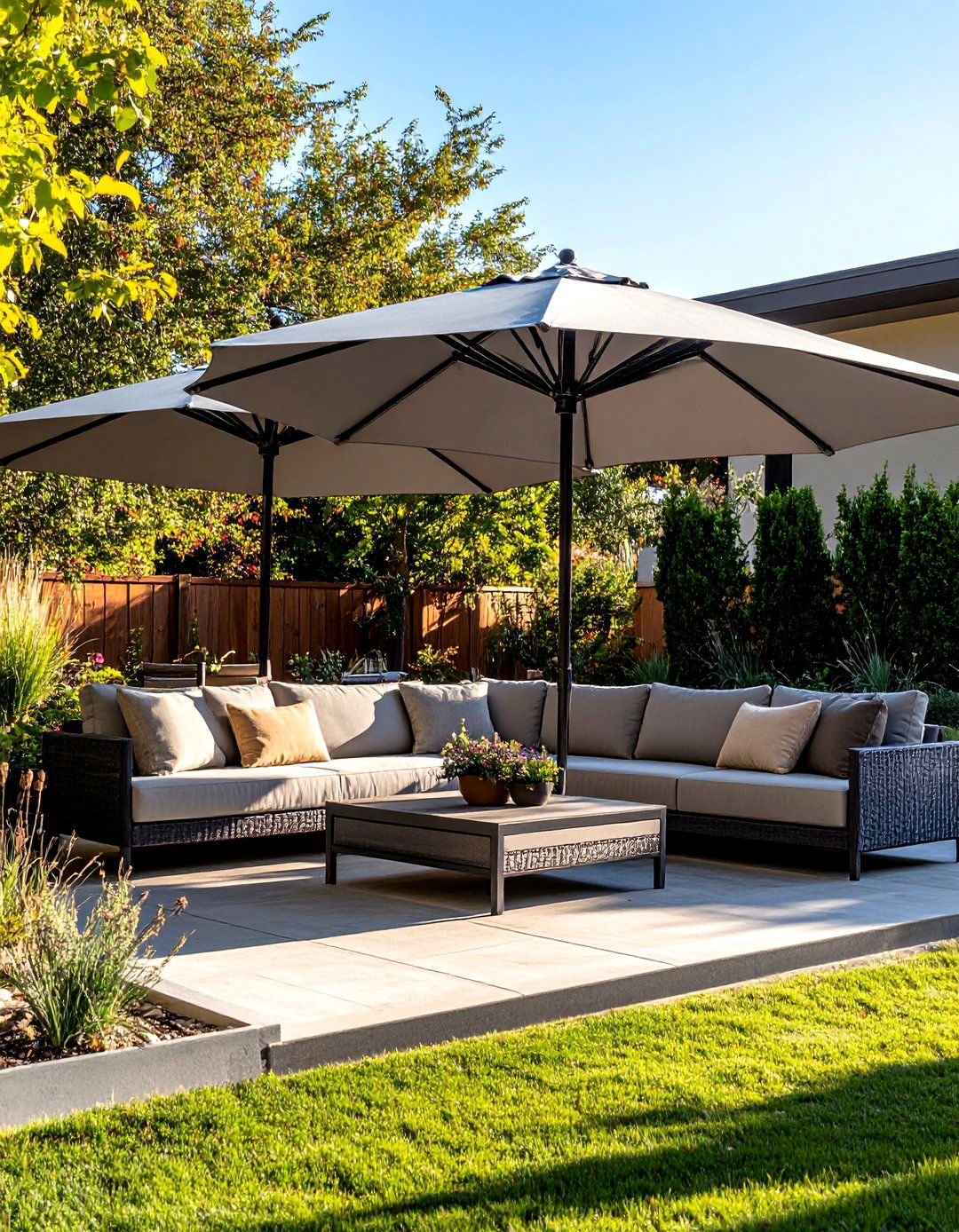 A Cantilever Umbrella Cluster - 30 backyard canopy ideas
