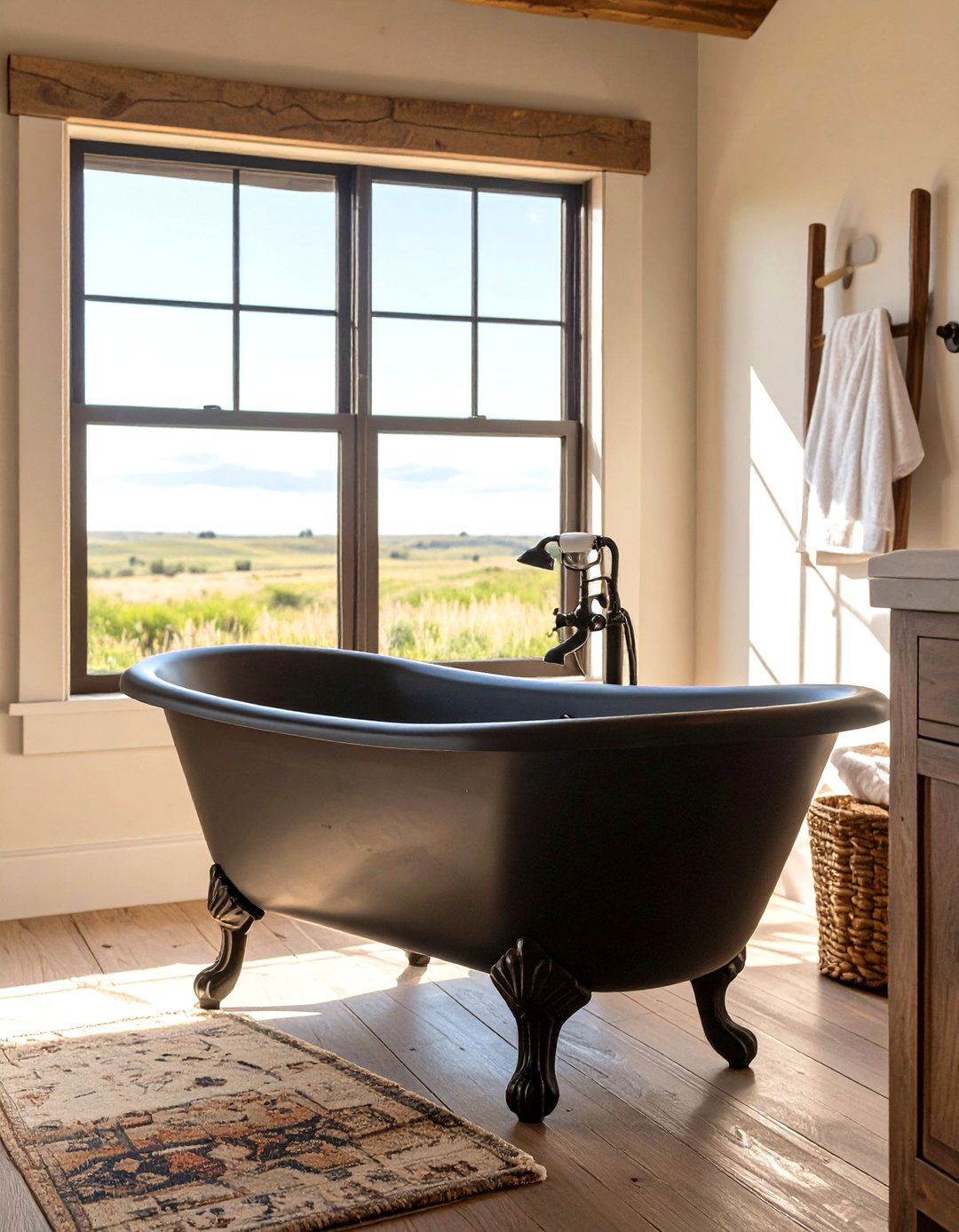 A Cast Iron Bathtub for a Western Bathroom - 30 western bathroom ideas