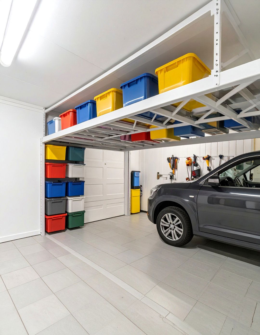 A Ceiling Mounted Storage Garage Closet - 30 garage closet ideas