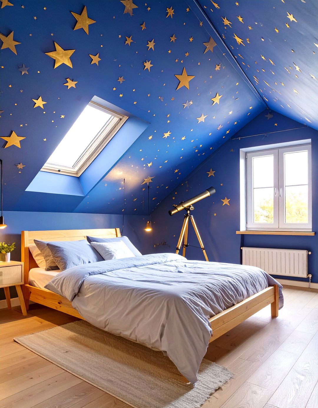 A Celestial Themed Attic Bedroom - 30 dark academia interior design ideas