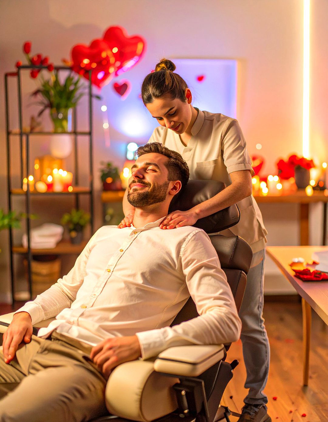 A Chair Massage Service - 30 office valentines day ideas