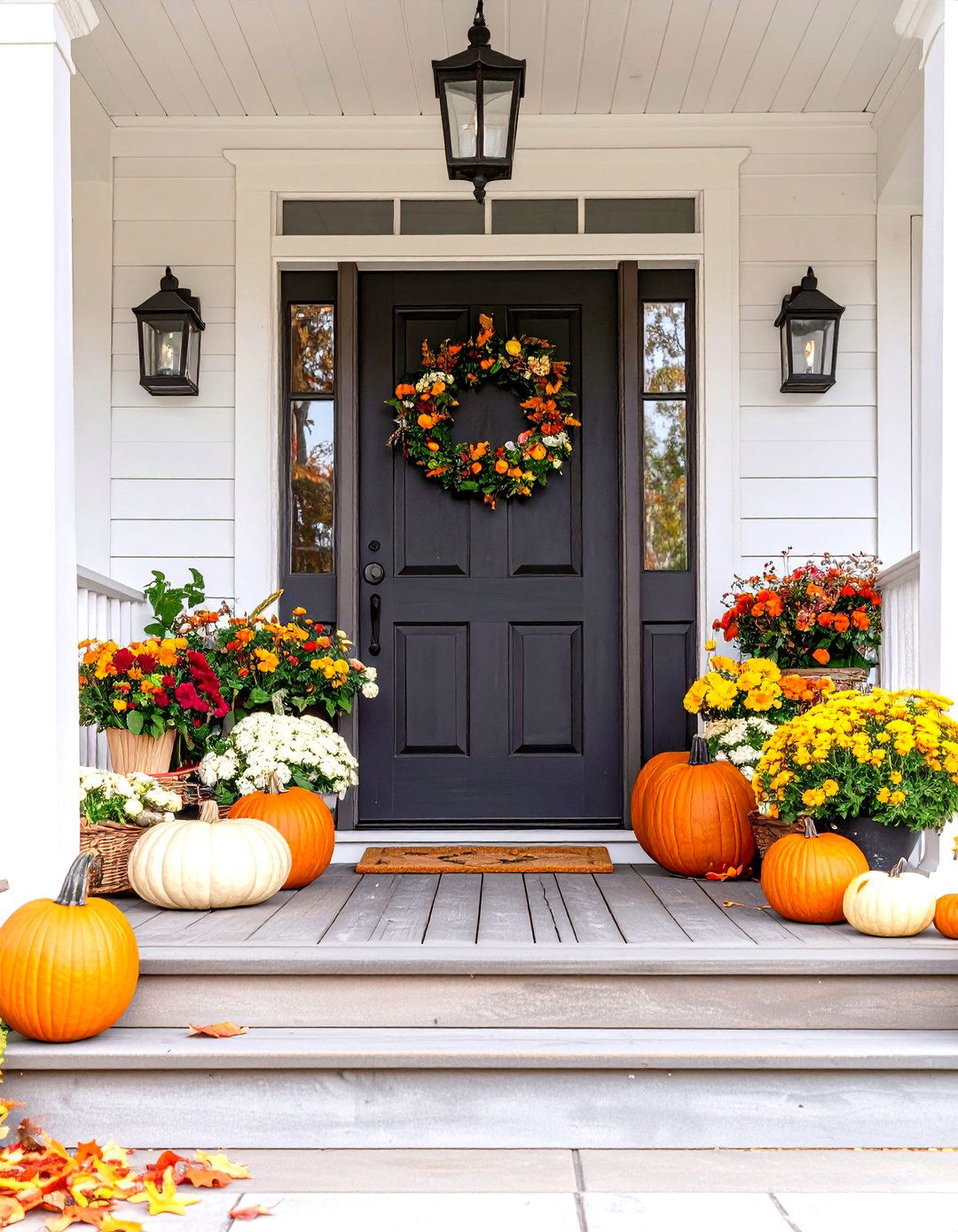A Chalkboard Art Front Porch - 30 fall front porch ideas