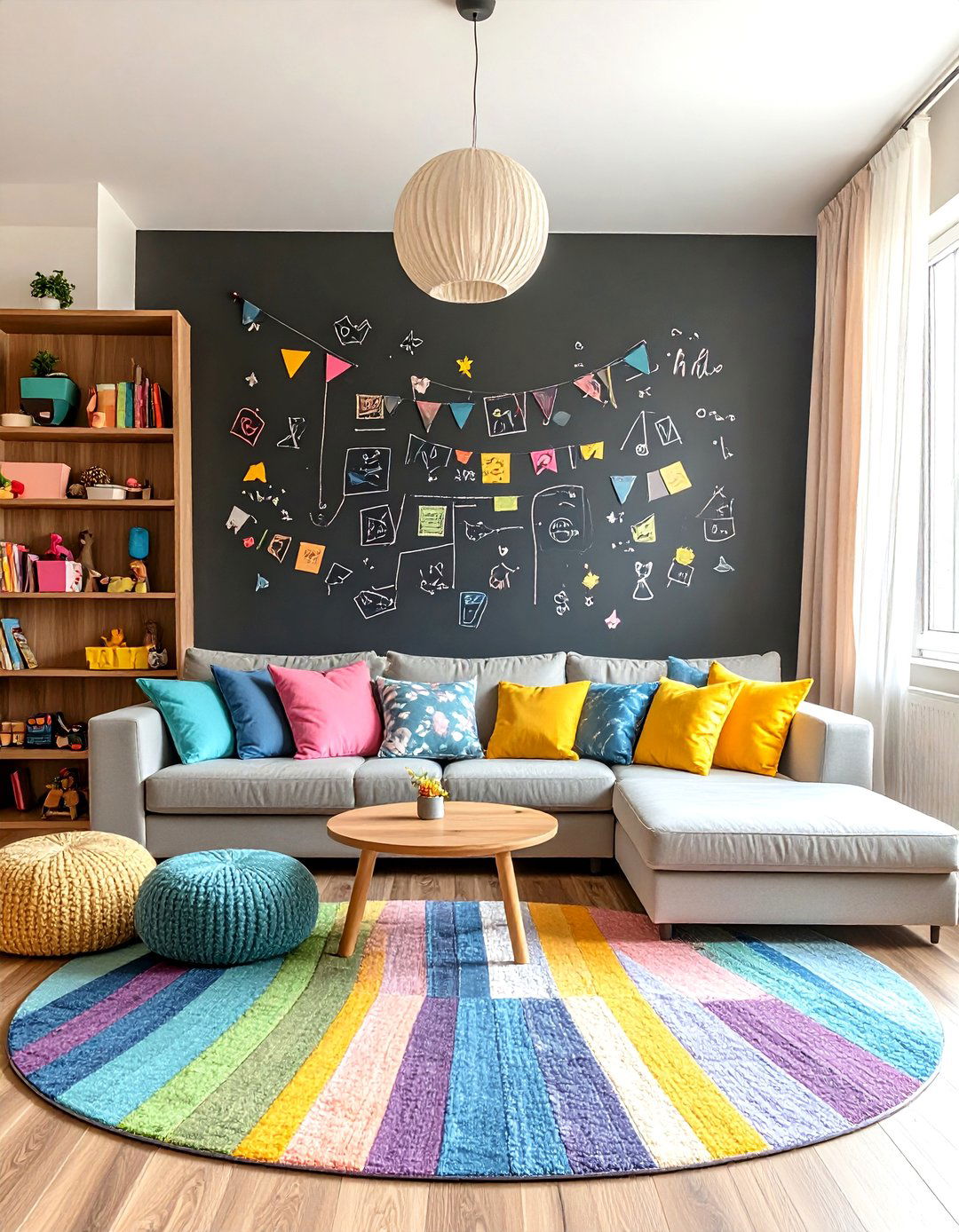 A Chalkboard Paint Accent Wall - 30 accent wall ideas living room