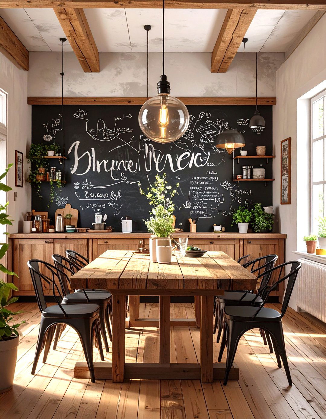 A Chalkboard Wall - 30 dining room art ideas