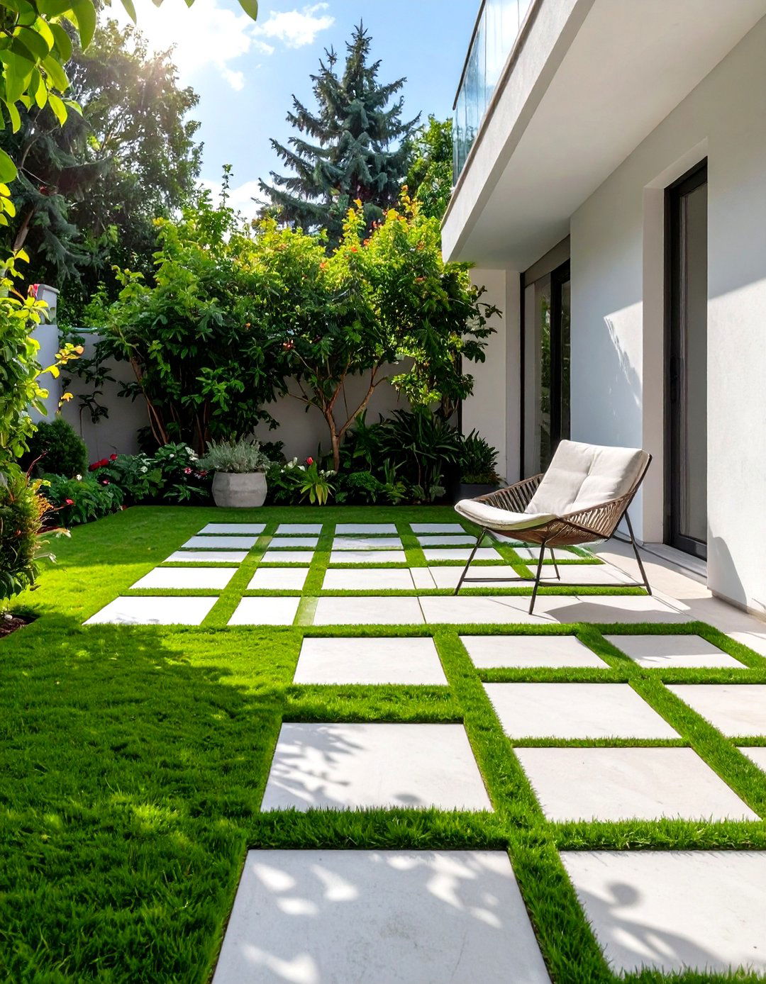 A Checkerboard Patio Design - 30 tiny backyard ideas