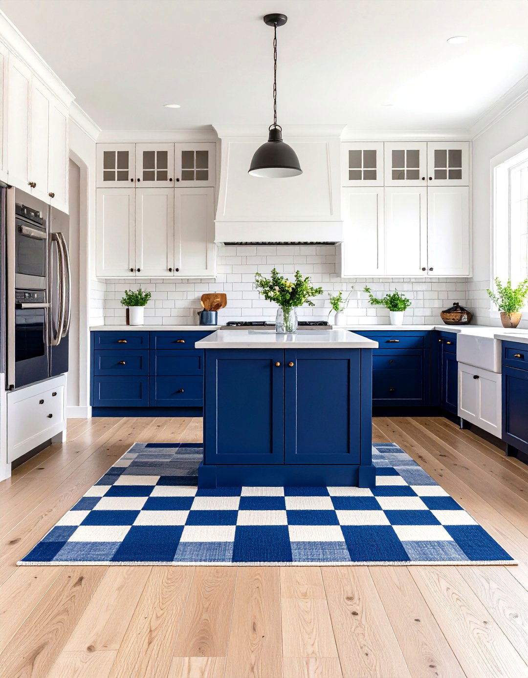 A Checkered Kitchen Rug Pattern - 30 kitchen rug ideas