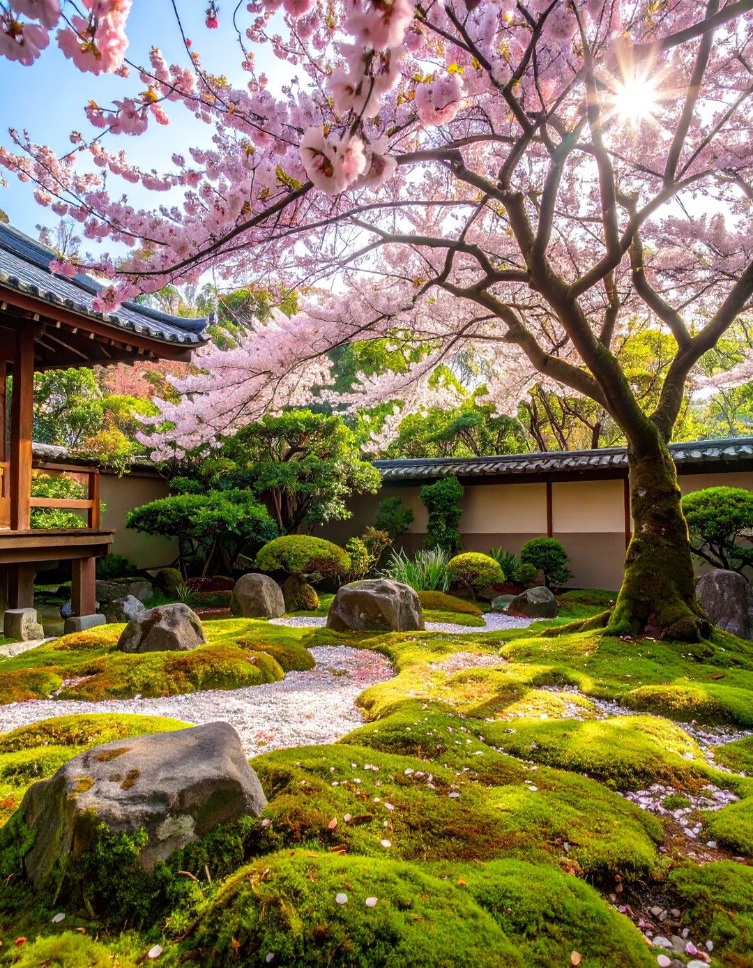 A Cherry Blossom Viewing Garden - 30 ai zen garden design ideas