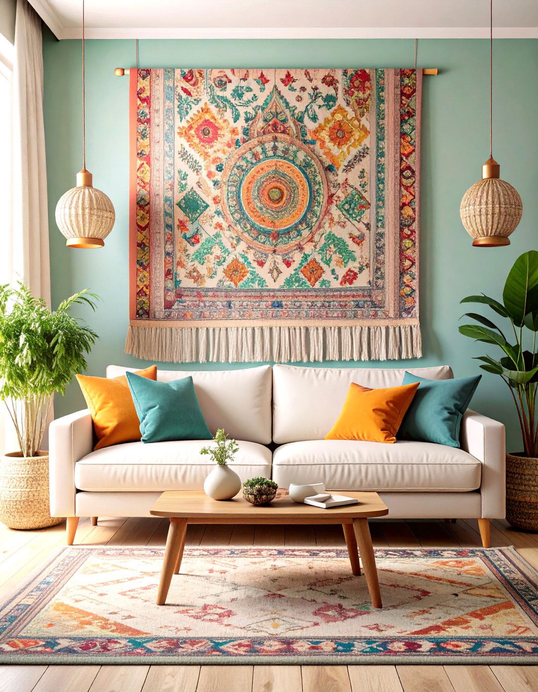 A Chic Fabric Wall Hanging - 30 wall decor ideas
