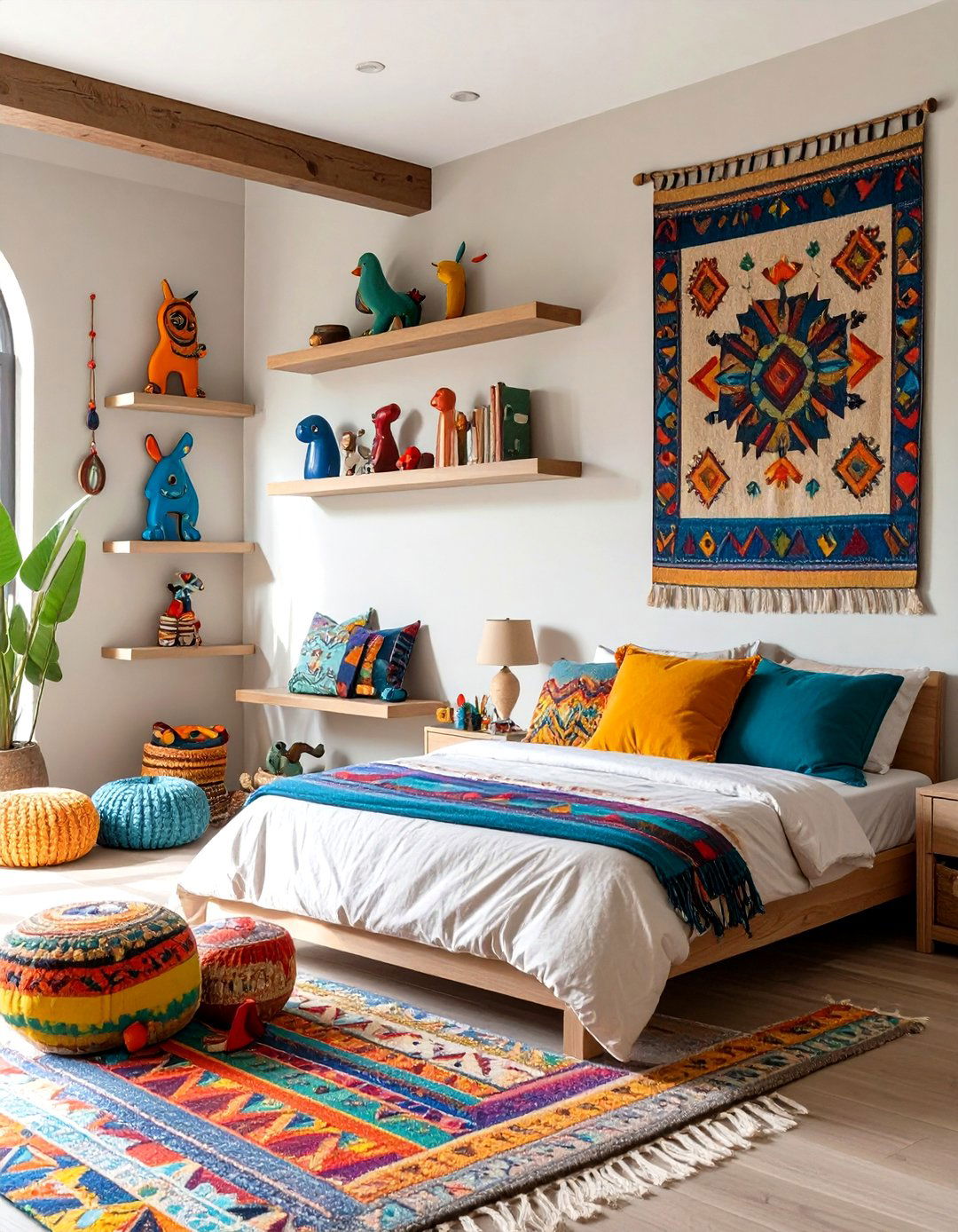 A Childs Bedroom with Playful Folk Art - 30 modern mexican interior design ideas