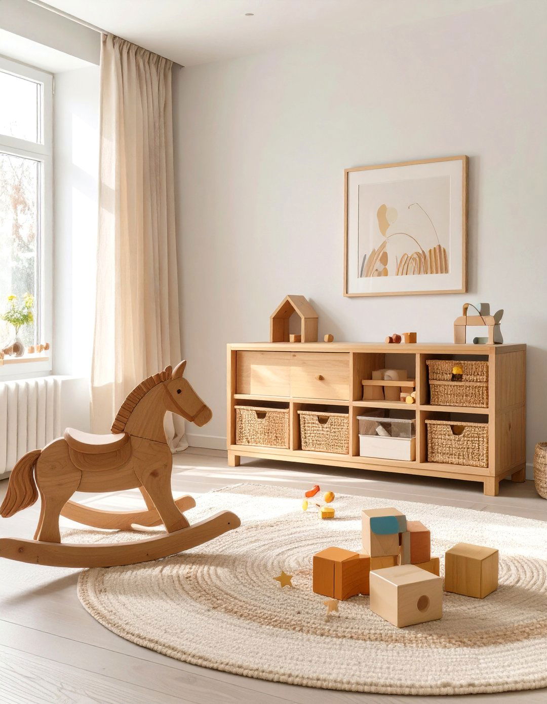 A Childs Room with Sturdy Wooden Toys