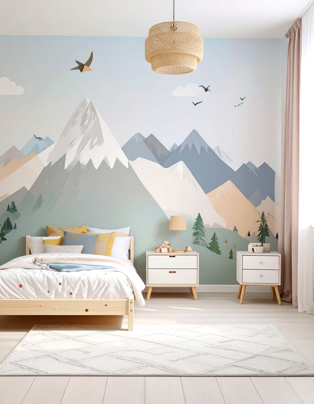 A Childs Room with a Themed Mural - 30 asymmetrical balance in interior design ideas