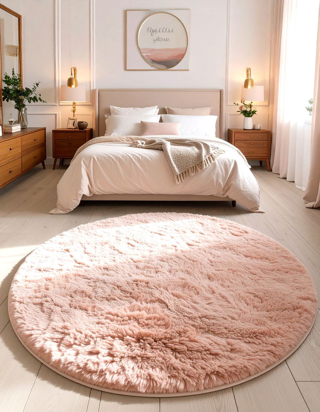 A Circular Area Rug to Define a Zone - 30 teenage girl bedroom ideas for small rooms