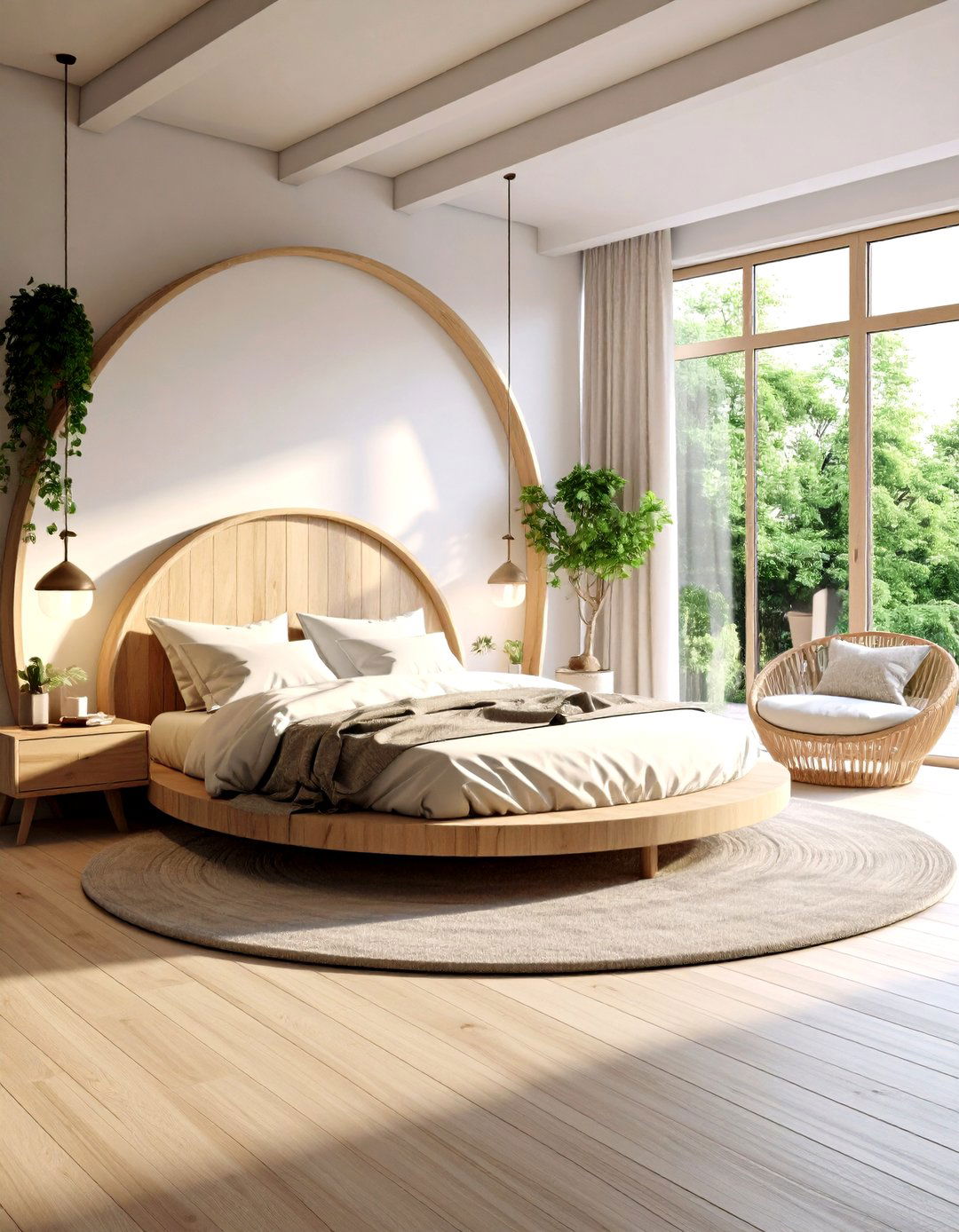 A Circular Bed for a Bold Statement - 30 layout ways to arrange a small bedroom ideas