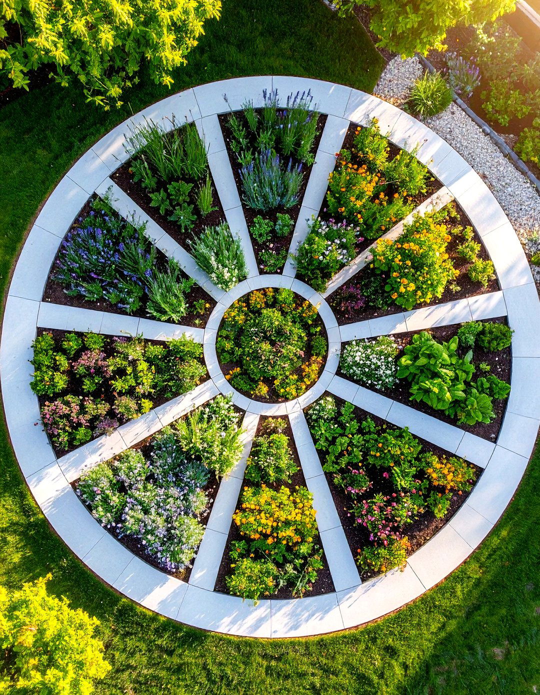 A Circular Mandala Herb Garden - 30 layout herb garden design ideas