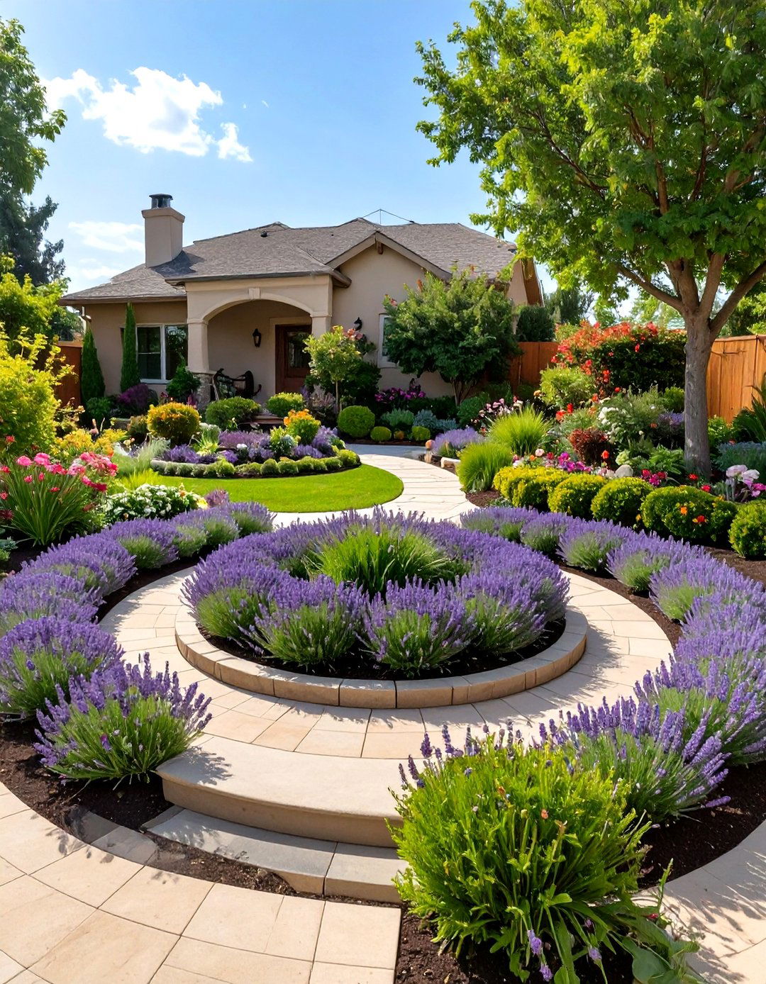 A Circular Themed Perennial Garden - 30 front house full sun perennial garden designs