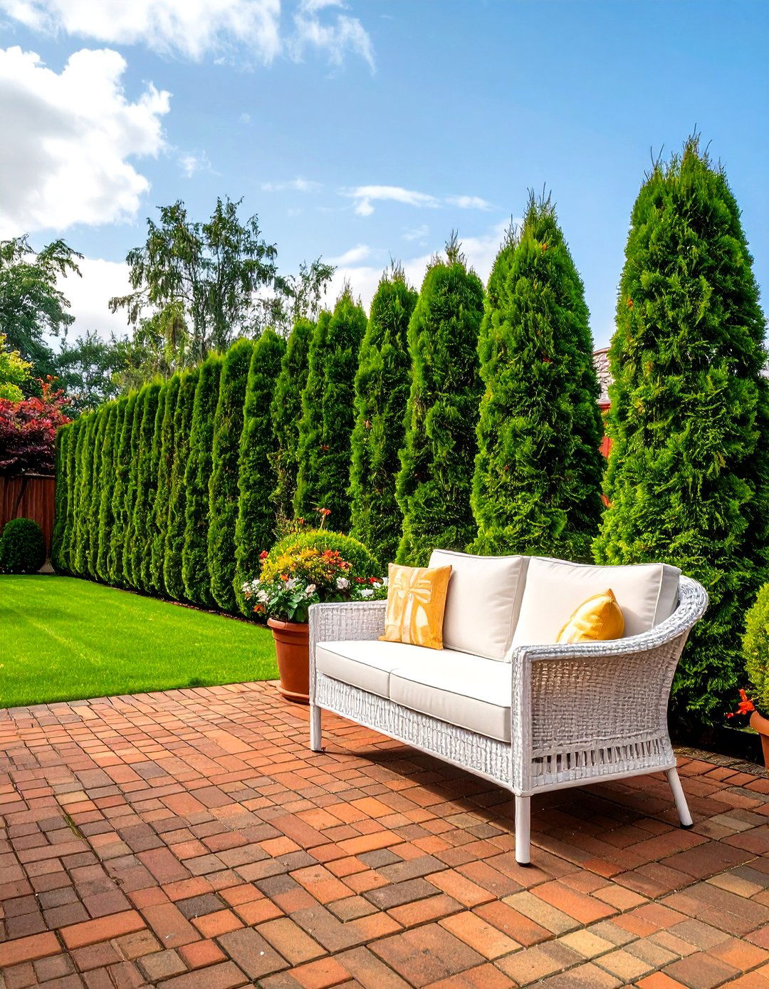 A Classic Evergreen Hedge Border - 30 backyard privacy ideas