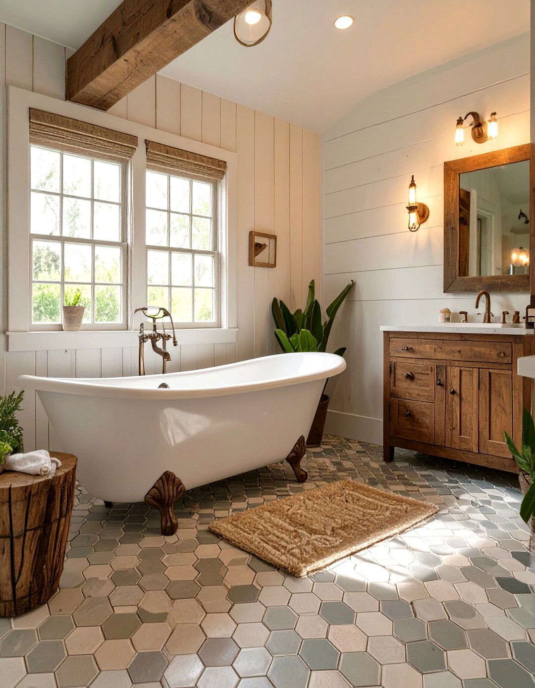A Classic Farmhouse Bathroom - 30 bathroom remodeling ideas