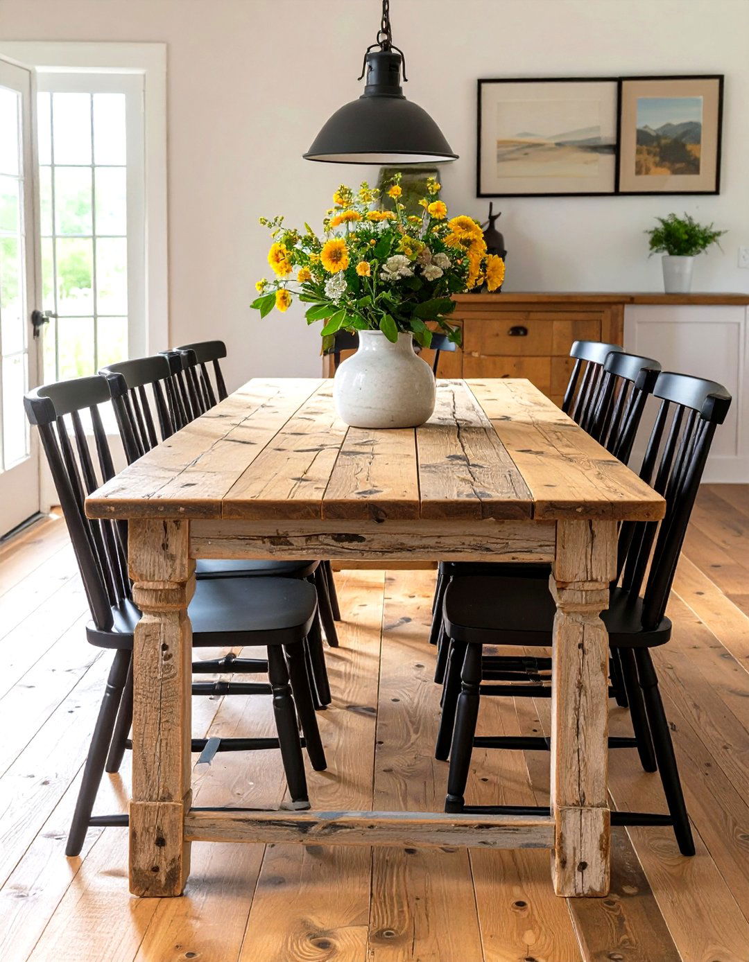 A Classic Farmhouse Table - 30 simple dining room ideas